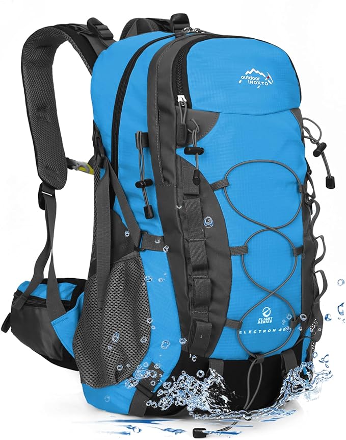 INOXTO lightweight Hiking Backpack 35L/40L Hiking Daypack with Waterproof Rain Cover for Travel Camping Outdoor Men and Women