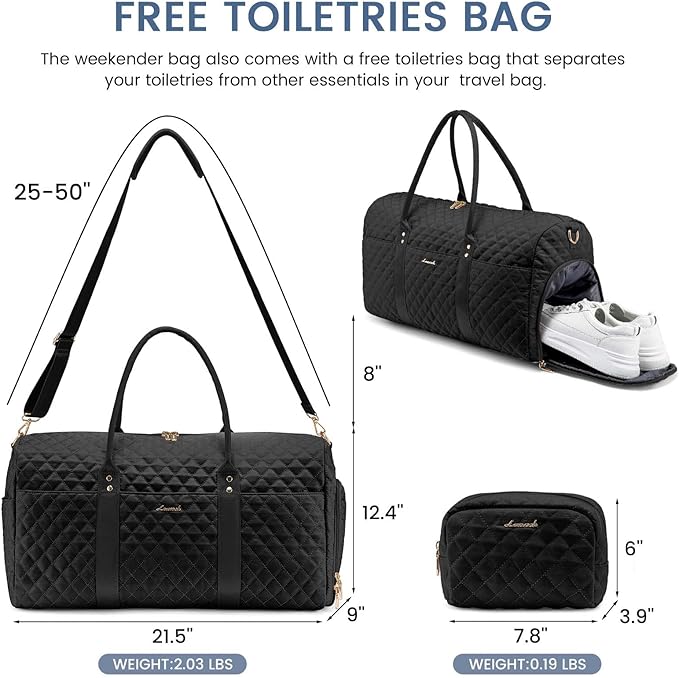 LOVEVOOK Travel Duffle Bag,Weekender Bags for Women Overnight Bag with Shoe Compartment, Carry on with Toiletry Bag,Duffel Bag with Wet Pocket,Hospital Bags for Labor and Delivery