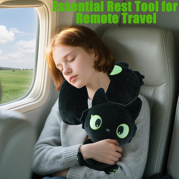 Travel Pillow for Kids & Adults Car Neck Pillow Memory Cotton U-Shaped Neck Pillow Soft Head Support Travel Accessories for Airplane Car Train Bus