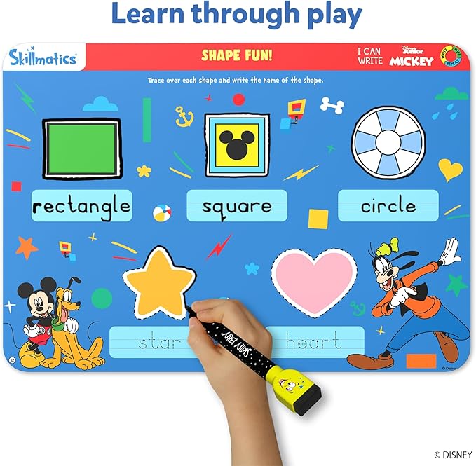 Skillmatics I Can Write Disney Junior Mickey Mouse - Reusable Preschool Learning Activities, Educational Toy and Game, Back to School Supplies, Gifts for Students, Kids, Toddlers Ages 3, 4, 5, 6