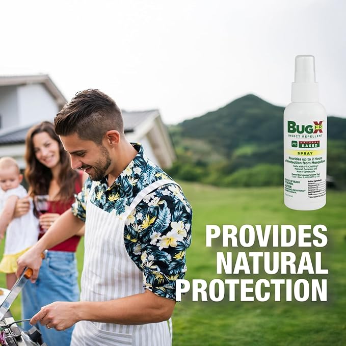 CoreTex Bug X FR DEET-Free Insect Repellent Spray - 4oz Bottle of Natural Geranium Oil to Protect Against Mosquitos - Travel Size Bug Repellent Spray Bottle