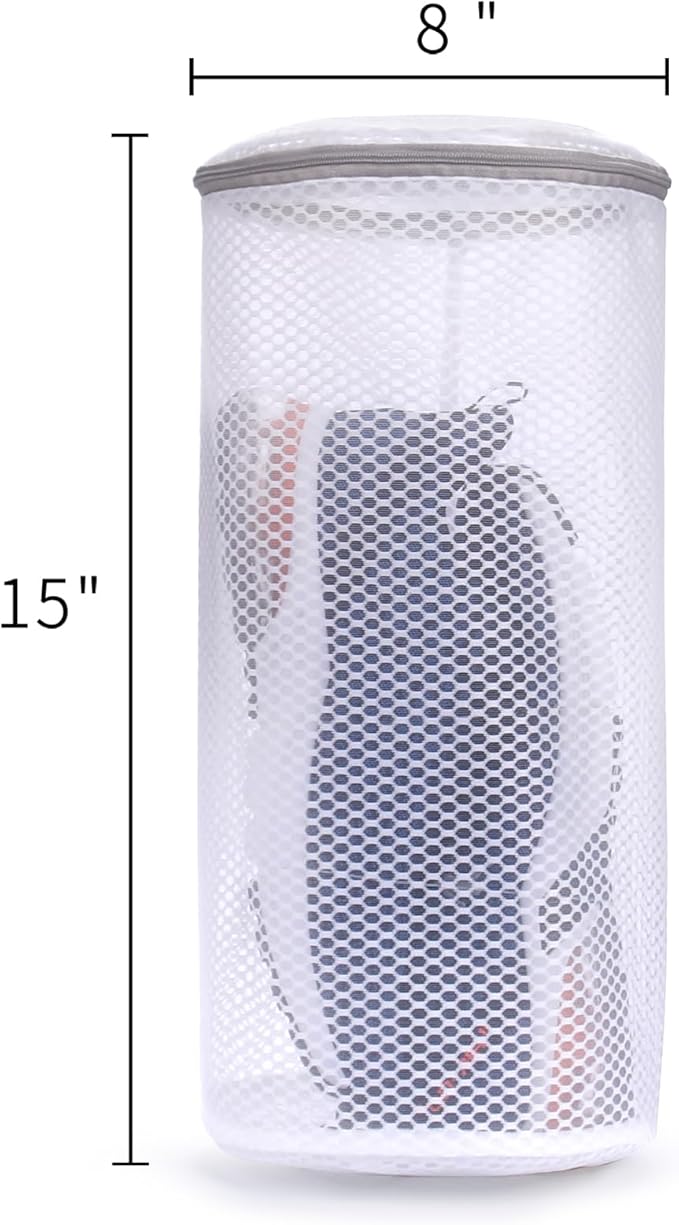 Muchfun 2Pcs Shoes Washing Machine Bag, Honeycomb Mesh Laundry Bags for Sneaker Cleaning 8 x 8 x 15 Inches