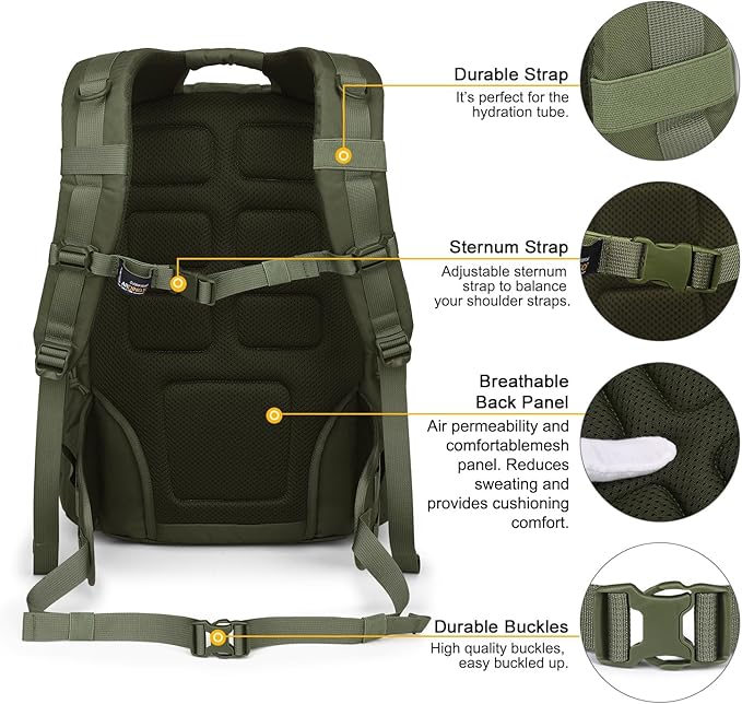 Mardingtop 40L Tactical Backpack for Men,Molle Military Backpack for Hiking,Travel,Camping, Hunting