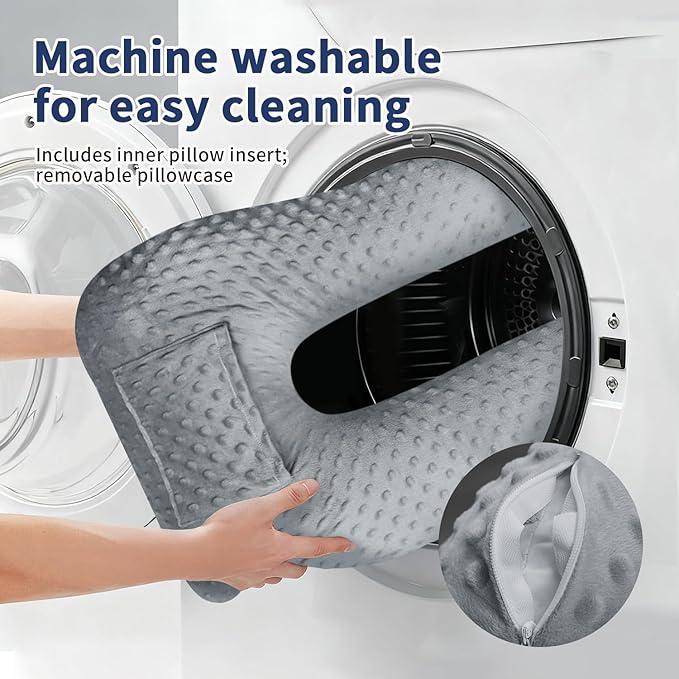 Car Seat Pillow and Travel Body Pillow,Neck Pillow for Kids and Adults,Removable and Washable Car Headrest Pillow,Road Trip Essentials