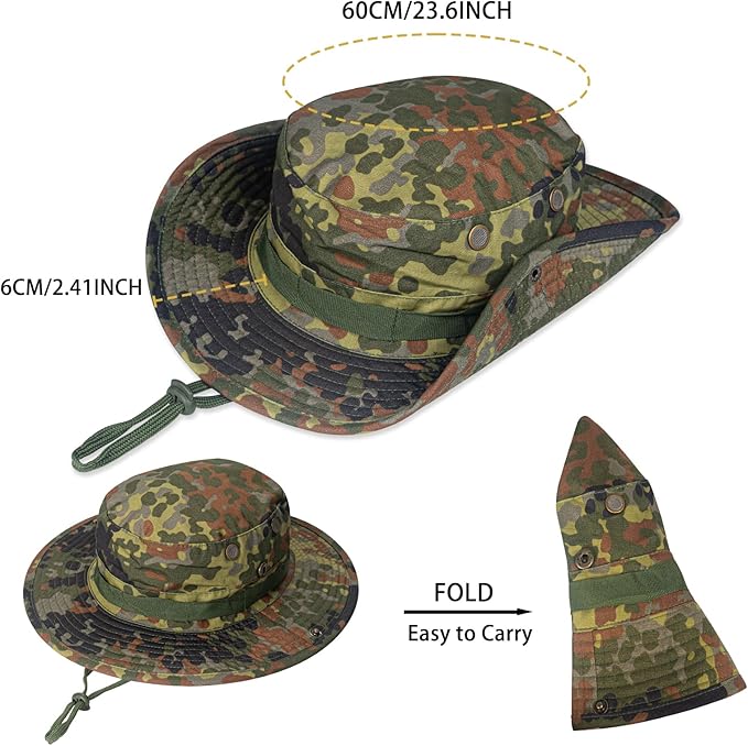 Sun Hats for Men Women Boonie Hat UPF 50+ Bucket Hat Wide Brim UV Protection Fishing Hiking Safari Outdoor Hats