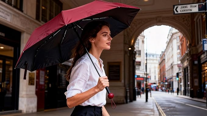 Windproof Mini Travel Umbrella with UPF 50+ Sun & Rain Protection - Ultra Compact & Lightweight, Pocket-Sized for Any Bag, Eco-Friendly Quick-Dry Fabric in Trendy Colors