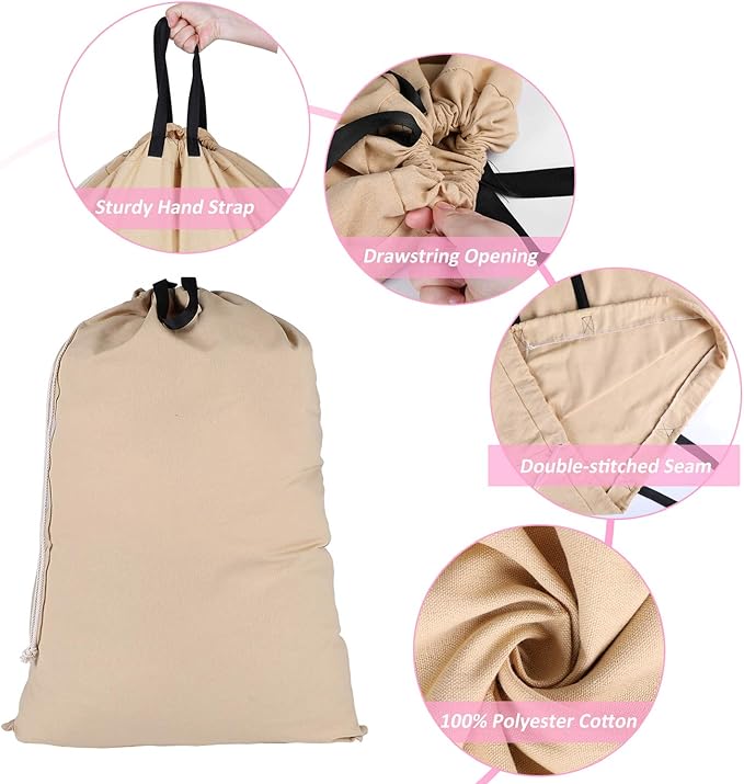 SWISSELITE Laundry Bag with Handle and Drawstring, Large Heavy Duty Laundry Bag, 28 x 40 Inches Travel Dirty Clothes Bag for Laundromat and Household