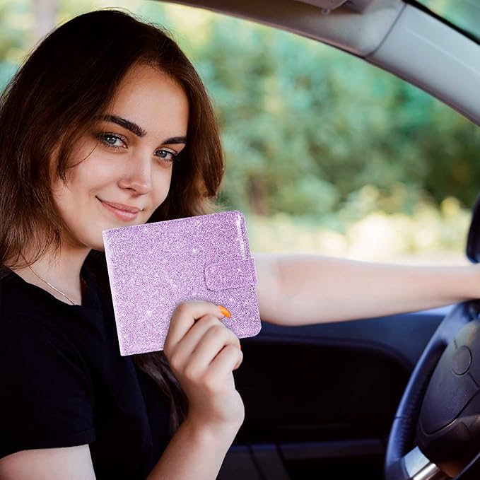 Car Registration and Insurance Holder, Vehicle Glove Box Car Organizer with Magnetic Closure, Auto Truck Comparment Accessories Case for Cards, Essential Document and Driver License