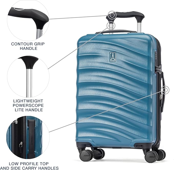 Travelpro Maxlite Air V2 Hardside Expandable Carry on Luggage, 8 Spinner Wheels, Lightweight Hard Shell Suitcase, TSA lock, Teal, Compact Carry On 20-Inch
