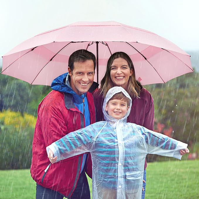 G4Free 42/46/54/62 Inch Large Golf Umbrella Compact Reverse Travel Umbrella 10 Ribs Windproof for Rain Double Canopy Automatic Open Close