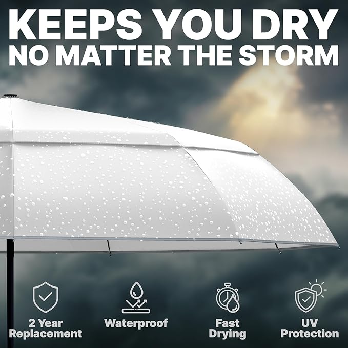 Royal Walk Windproof Folding Travel Umbrella Compact and Strong Luxurious Real Wood Handle Automatic Open Close Vented Double Canopy for Men and Women