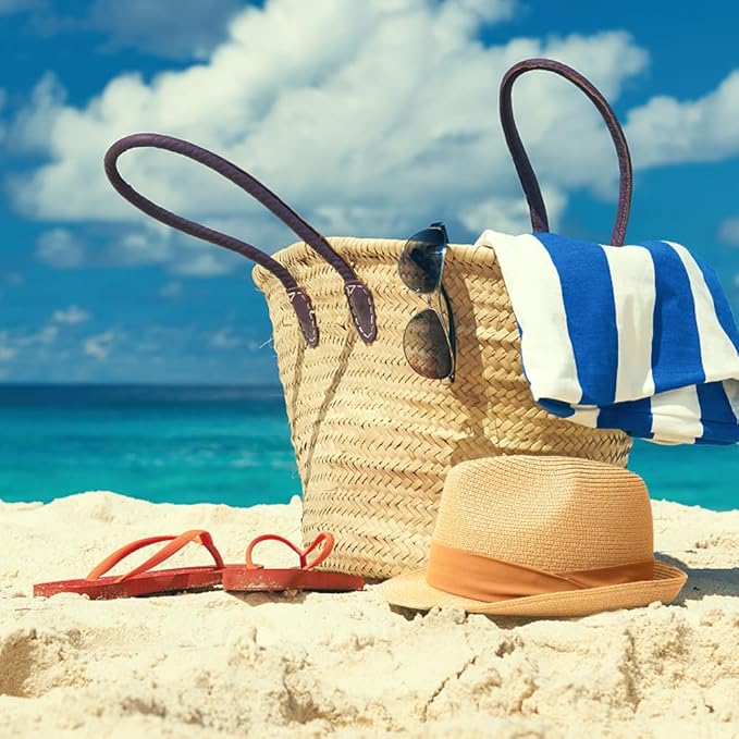 DRESHOW Women Straw Panama Hat Travel Fedora Beach Sun Hat Summer Wide Brim Straw Roll up Hat UPF 50+