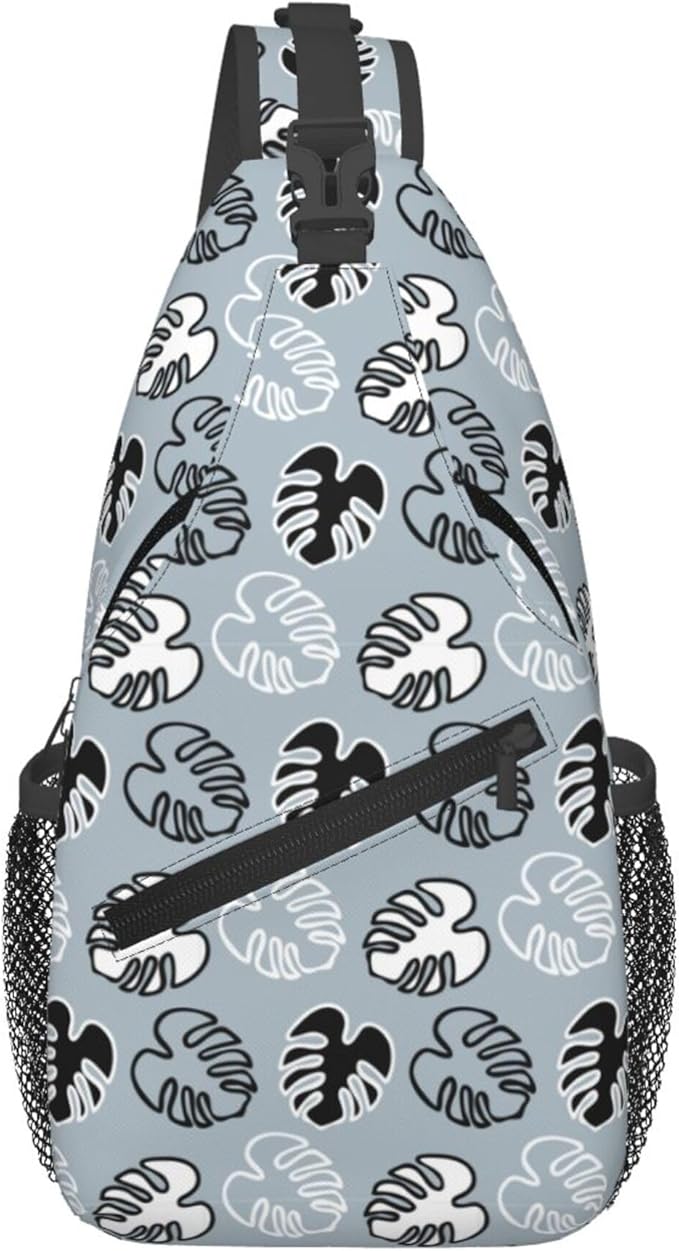 Hawaii Tropical Palm Sling Backpack Crossbody Bag Casual Chest Bags Travel Hiking Daypack Shoulder Bag for Women Men