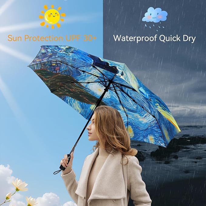 Umbrella, Pretty Umbrellas for Women and men, Ladies Umbrellas for Rain, Automatic Folding Umbrellas Open Close