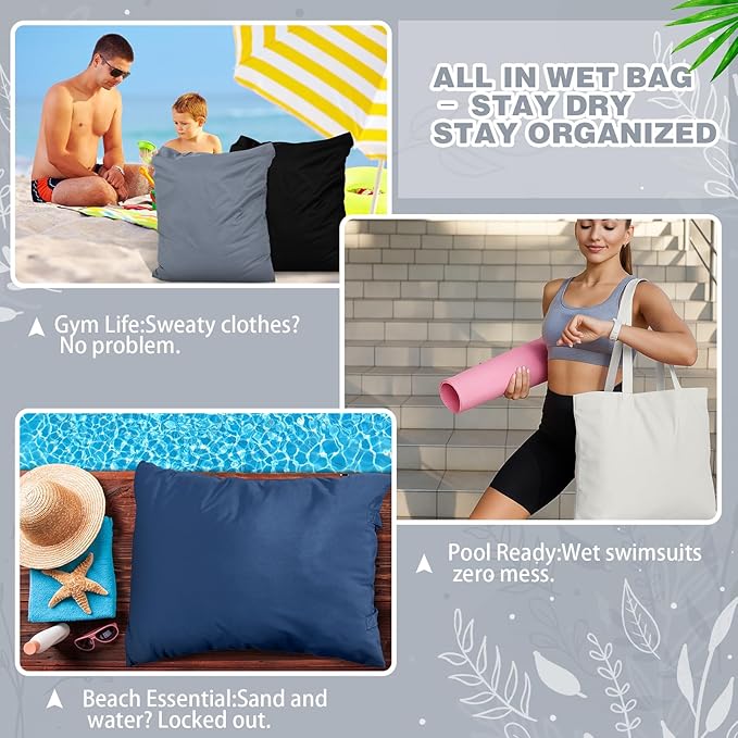 SATINIOR 5 Pcs Large Travel Laundry Bags with Handle Waterproof Washable Dirty Clothes Bags