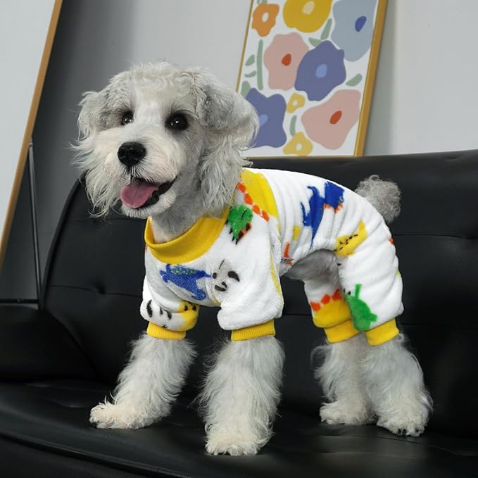 XPUDAC Dog Pajamas Fleece Dog Sweaters for Small Medium Dogs Girl Boy Soft Warm Pet Clothes for Doggie Winter Christmas(Small)