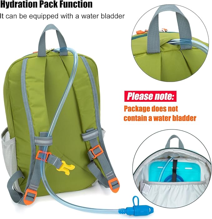 IVYGREEN Little Kids Hiking Backpack for Boys or Girls, Small Daypack for Camping or Travel (Armygreen, Medium)