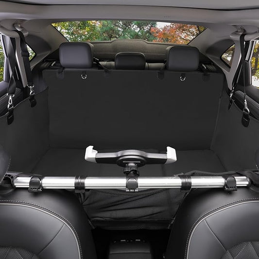 Furri&Me Dog Car Seat Cover, Back Seat Cover for Dogs Pet Car Seat Protector 400lbs Capacity Waterproof Non-Slip Bench Hard Bottom Car Seat Cover for Most Cars Trucks SUVs(Black)