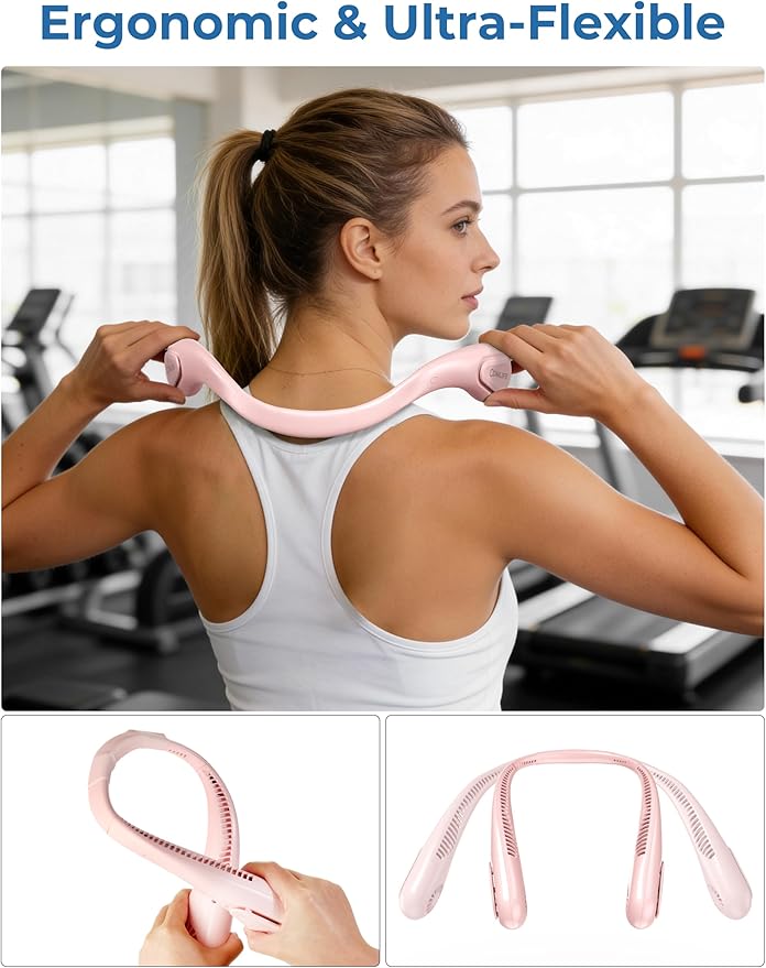 Portable Bladeless Neck Fan, Birthday Gifts for Women Mom Girl, Gifts for Mother’s Day, Wearable Cooling Fan, 5000mAh Rechargeable Battery, Essential for Camping Travel Beach Vacation(2026 Upgraded)