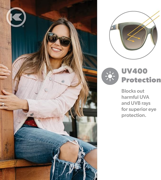 Knockaround Deja Views Polarized Sunglasses for Women - Impact Resistant Lenses & Full UV400 Protection