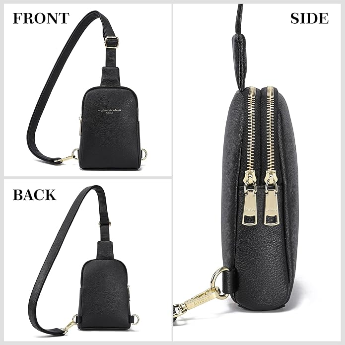 INICAT Travel Small Crossbody Sling Bags Women Cross Body Purses Passport Holder Vegan Leather Fanny Packs Birthday Gifts