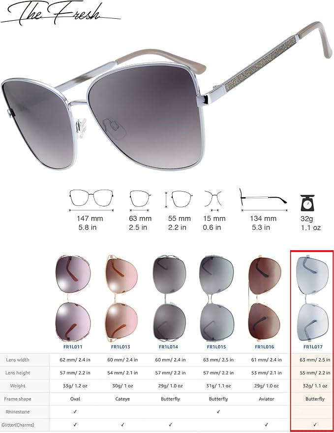 The Fresh Classic Crystal Elegant Women Beauty Design Sunglasses Gift Box