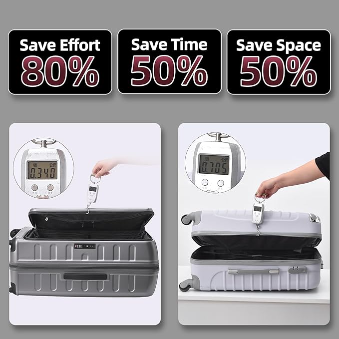 2 Pieces 19/29 Luggage Sets, 19 Inch Carry On Luggage with Front Pocket & 29 Inch Side Opening Suitcase, Ligthweight ABS+PC Hardshell, Gray