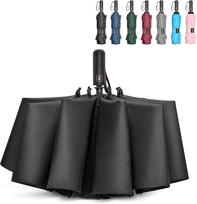 G4Free 42/46/54/62 Inch Large Golf Umbrella Compact Reverse Travel Umbrella 10 Ribs Windproof for Rain Double Canopy Automatic Open Close