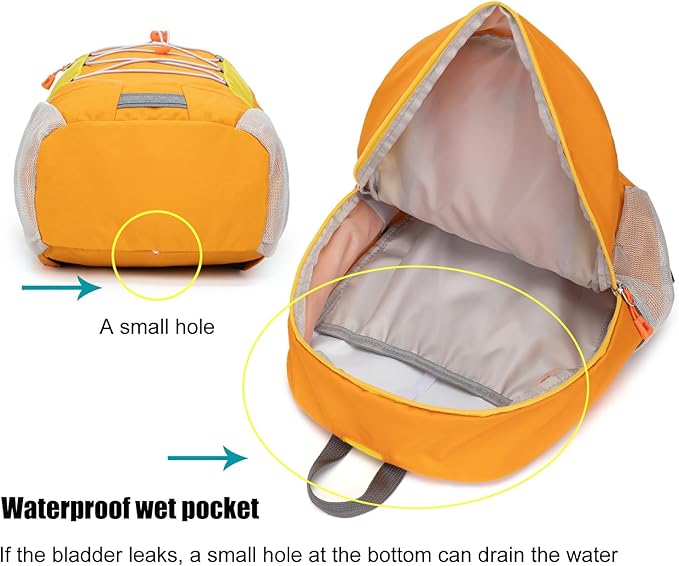 IVYGREEN Little Kids Hiking Backpack for Boys or Girls, Small Daypack for Camping or Travel (Orange, Small)