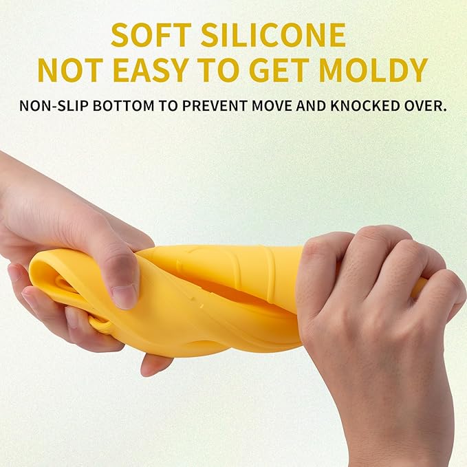 SLSON Spill Proof Dog Water Bowl for Cars,Collapsible No Splash Dog Travel Bowls Integrated Molding Portable Pet Bowl for Road Trip Truck,RV,SUV,Boat Accessories (Yellow)