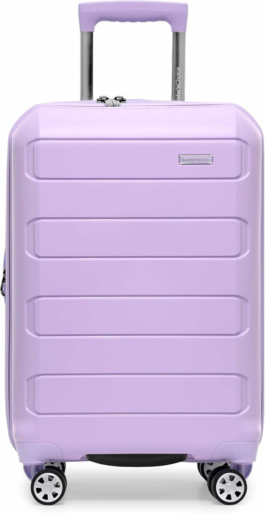 Traveler's Choice Pagosa Indestructible Hardshell Expandable Spinner Luggage, Lavender, 2-Piece Set (22/26)
