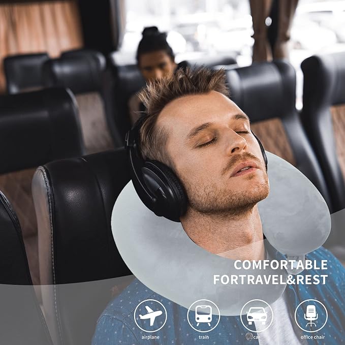 Travel Neck Pillow Cover, Neck Pillow Case, Pure, Soft and Smooh, Airplane Pillow Replacementt Cover Washable (Only Pillow Covers, no Filler)