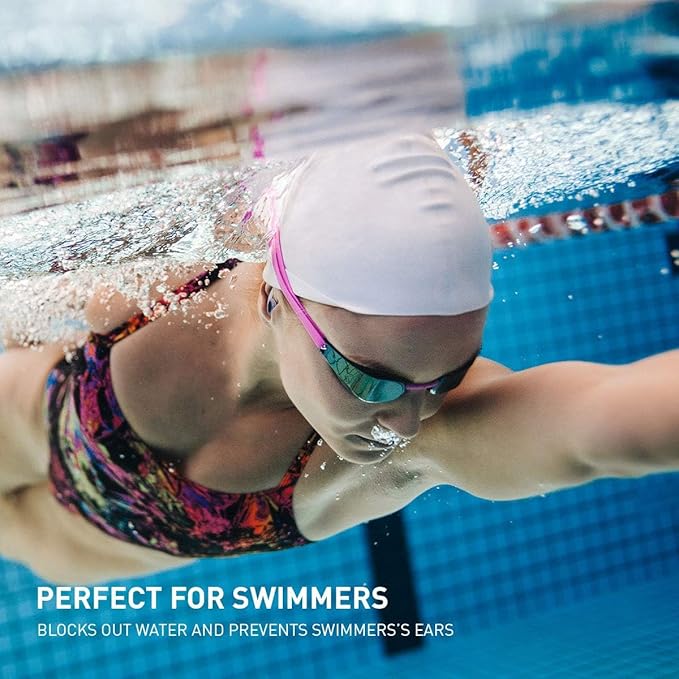 ADV. Eartune Aqua U Ear Plugs for Swimming – Waterproof Silicone Swimmers Ear Plugs for Adults, Men & Women, Universal Fit with Lanyard, Blocks Water but Lets Sound in, Ideal for Pool and Surfing