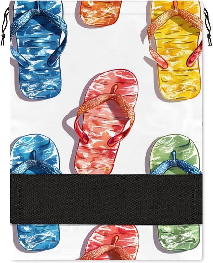 Slippers Travel Shoe Bag Waterproof Portable Shoe Bags for Storage with Drawstring Breathable Mesh Washing Organizer for Laundry Sneakers Boots Dance Shoes