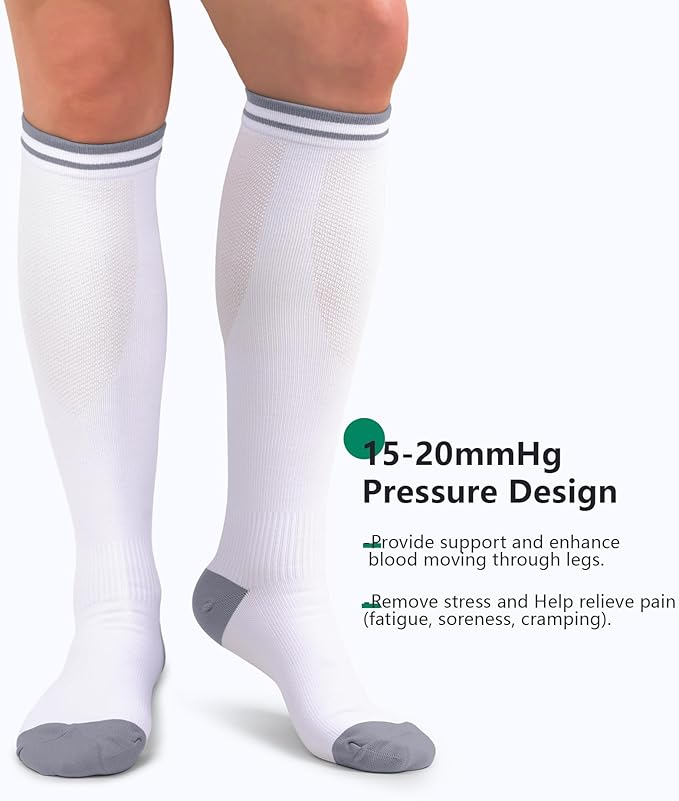 FuelMeFoot 3 Pack Copper Compression Socks - Compression Socks Women & Men Circulation - Best for Medical,Running,Athletic