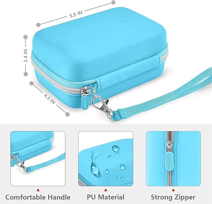 Leayjeen underwater camera case Compatible with YISENCE/HICSHON Waterproof Digital Camera Underwater Camera Full HD 2.7K 48 MP Video Recorder and More Accessories-Blue(Case Only)