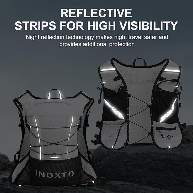 Running Hydration Vest Backpack, Lightweight Water Backpack with 1.6L Water Bladder Daypack for Women Men,Adjustable Running Vest Pack for Trail Running Hiking Cycling Race Marathon