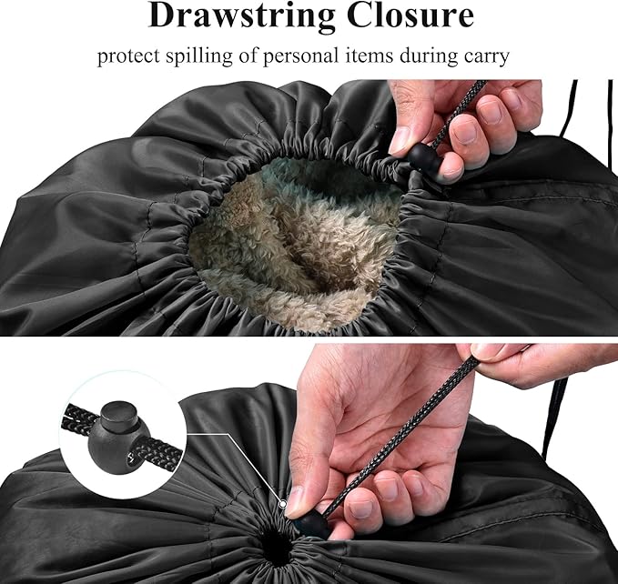 OTraki Medium Laundry Bag 24x32 inch Heavy Duty Travel Dirty Clothes Bag 2pcs Machine Washable Laundry Bag with Drawstring Closure for Home Dorm Camp Travel College, Black