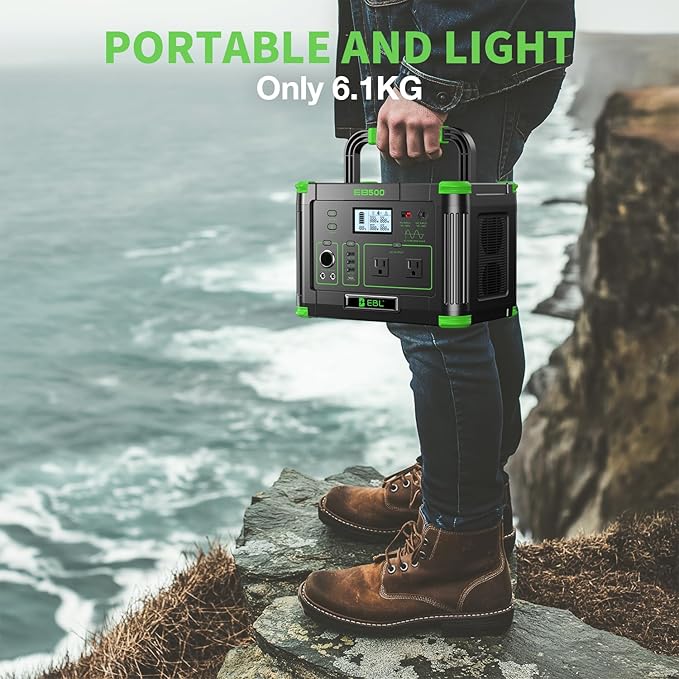Portable Power Station 500W, 519Wh Solar Generator with 2x110V AC Outlets & USB-C PD 60W, 10-Port Power Bank with Wireless Charger for Outdoors Camping Travel Home Blackout