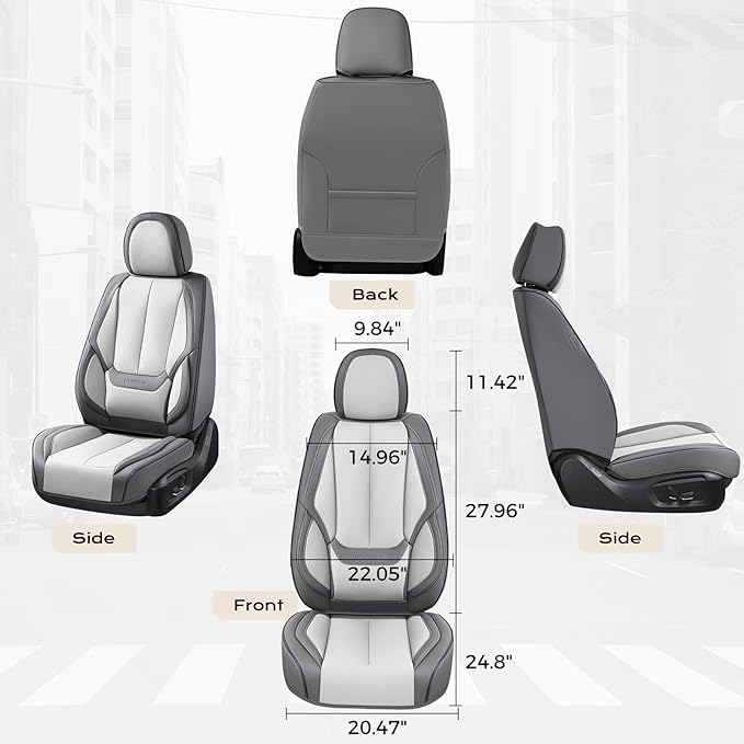 Coverado Seat Covers, Car Seat Covers Front Seats, Car Seat Cover, Car Seat Protector Waterproof, Car Seat Cushion Nappa Leather, Seat Covers Carseat Cover Universal Fit for Most Cars