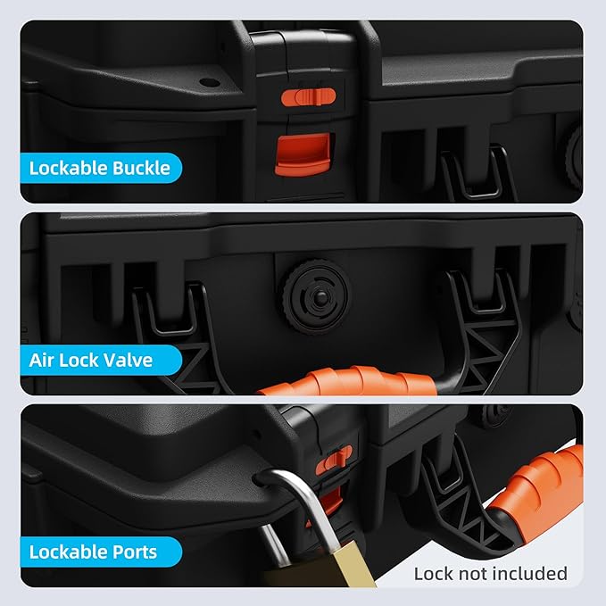 Starlink Mini Case, Waterproof Hard Travel Star Link Case for Mini Starlink with Molded Foam for Accessories, Lockable Storage Bag Black