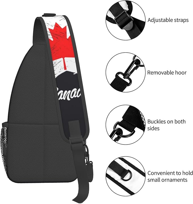 GJXFLSY Canada Flag Sling Backpack Crossbody Bag Casual Chest Bags Travel Hiking Daypack Shoulder Bag for Women Men