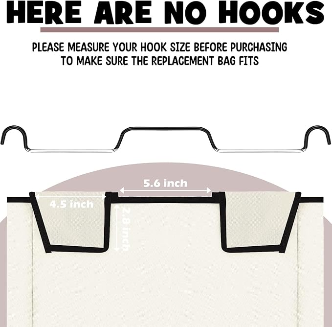 Bonuci 4 Pcs Laundry Sorter Replacement Bags Hamper Cart Removable Replacement Laundry Storage Organizer Bag Hamper Liner, No Hooks 14.76 x 8.66 x 21.65 Inch (Brown,Gray,White,Black)