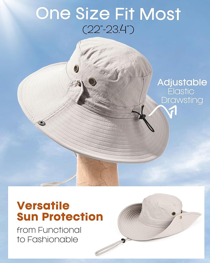 FURTALK Sun Hats for Men Fishing Hat UPF 80+ Foldable Wide Brim Outdoor Hiking Beach Summer Hats