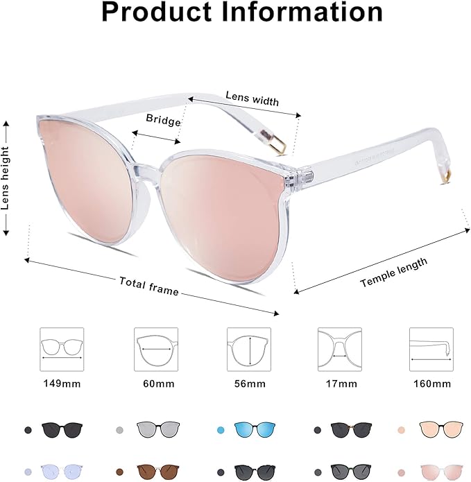 SOJOS Fashion Round Sunglasses for Women Men Oversized Vintage Shades SJ2057