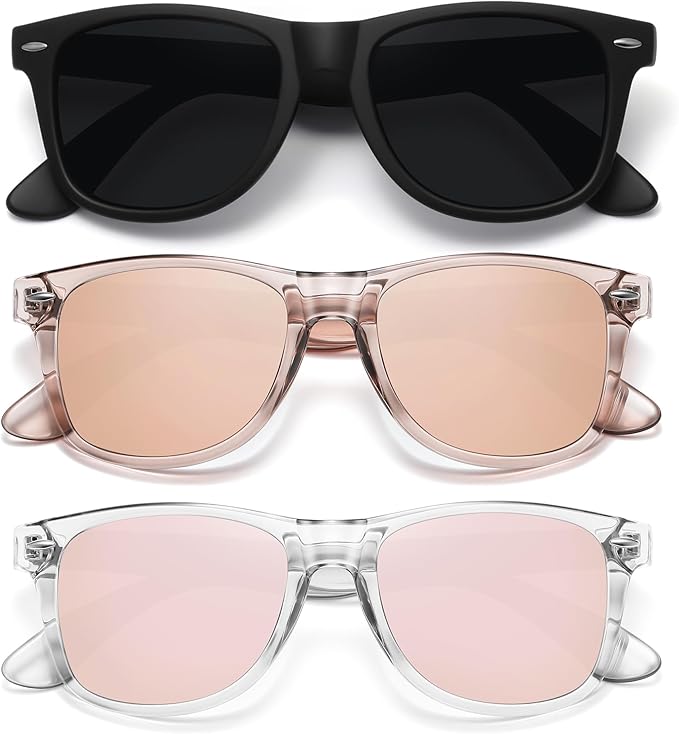 MEETSUN Polarized Sunglasses for Women Men Classic Retro Trendy Driving Sun Glasses UV400 Protection (3 Pack)