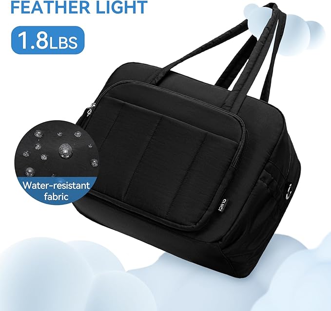 CLUCI Weekender Travel Bag for Women Puffer Tote Bag Carry On Duffle Overnight Bags with Shoe Compartment