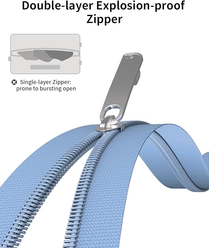 aji Expandable Top Open 24 Inch Checked Luggage with Spinner Wheels, Large Suitcase with TSA Lock, Hardside Travel Luggage Suitcases for Men Women, for 14+Days Travel, Blueberry Blue