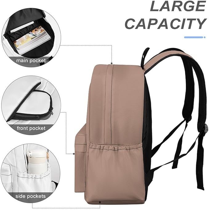 Mocha Mousse Backpack Adult Travel Daybag for Women Men College Backpack for Vacation Hiking Camping Bag