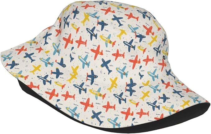 Colorful Fire Balloon, White Cloud Fisherman Hat Summer Foldable UV Protection Sun Hat